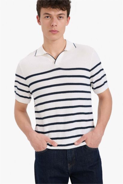 Standard Fit Polo Collar Cotton Polo T-Shirt