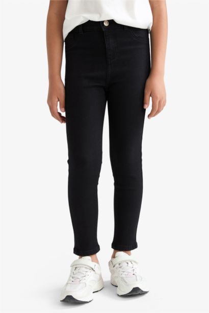 Skinny Fit Dar Paça Jean Pantolon Kız Çocuk