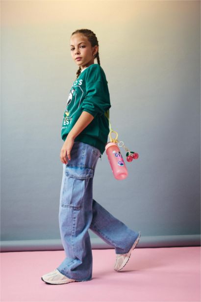 Girl Cargo Wide Leg Jeans