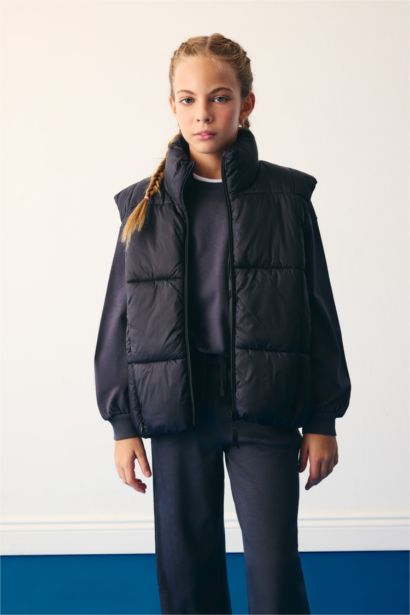 Girl Waterproof Zippered Puffer Vest