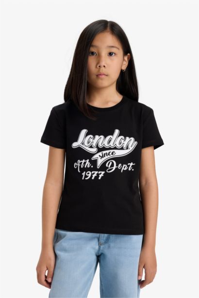 تيشيرت نص ردن قصة عادية بياقة مستديرة