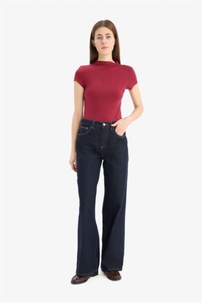 تيشيرت نص ردن سليم فيت بياخة عالية