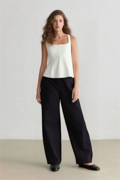 Carrot Fit Gabardin Pantolon Normal Bel