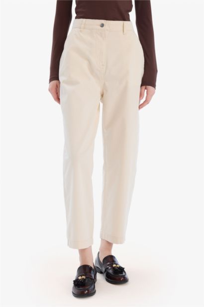 Carrot Fit Gabardin Pantolon Normal Bel