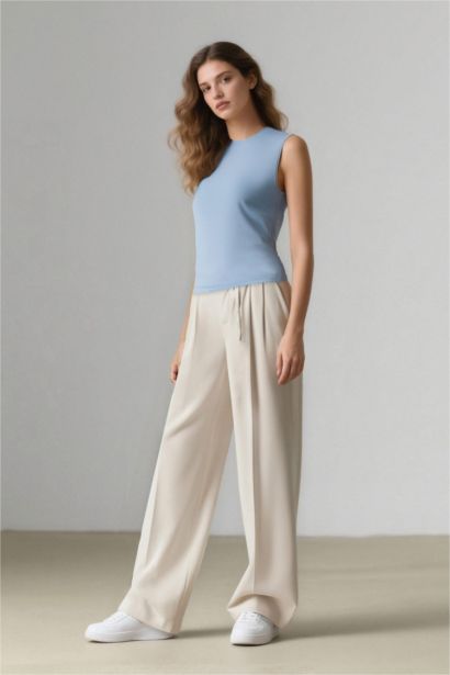 Wide Leg Three Pockets Trousers