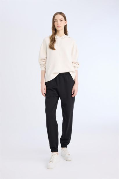 Pantalon de Jogging noir slim à taille élastique avec poches