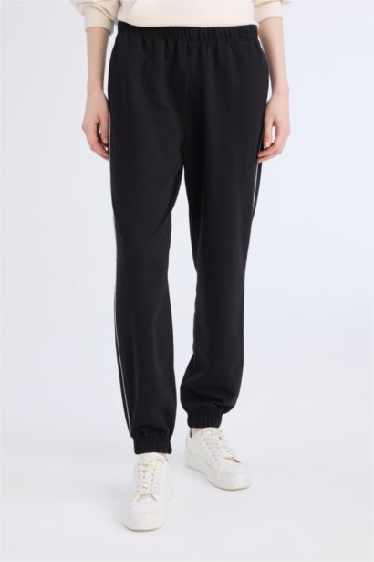 Pantalon de Jogging noir slim à taille élastique avec poches