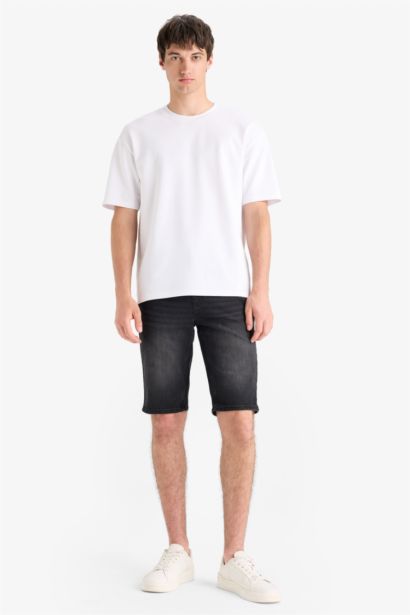Regular Fit Denim Bermuda Shorts