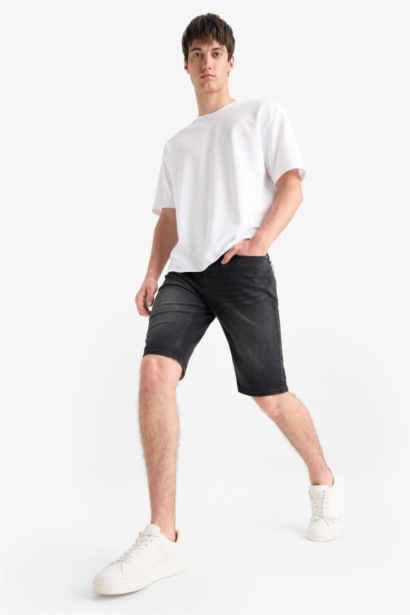 Regular Fit Denim Bermuda Shorts