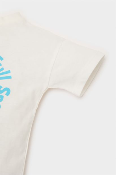 تيشيرت أولاد نص كم بطبعة ديناصور قصة عادية