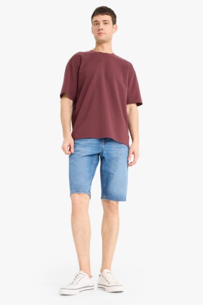 Regular Fit Denim Bermuda Shorts