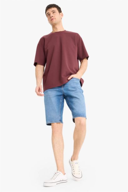 Regular Fit Denim Bermuda Shorts