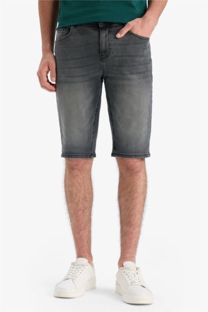 Regular Fit Denim Bermuda Shorts