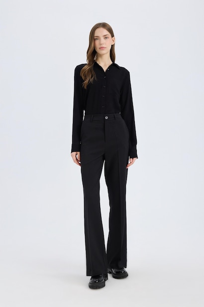 Normal Waist Flare Trousers
