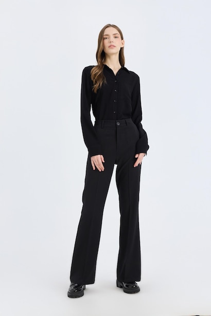 Normal Waist Flare Trousers