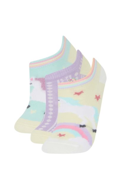 3'lü Pamuklu Patik Çorap Kız Çocuk
