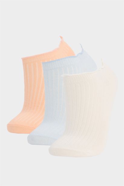 Kız Çocuk Fırfırlı 3'lü Pamuklu Patik Çorap
