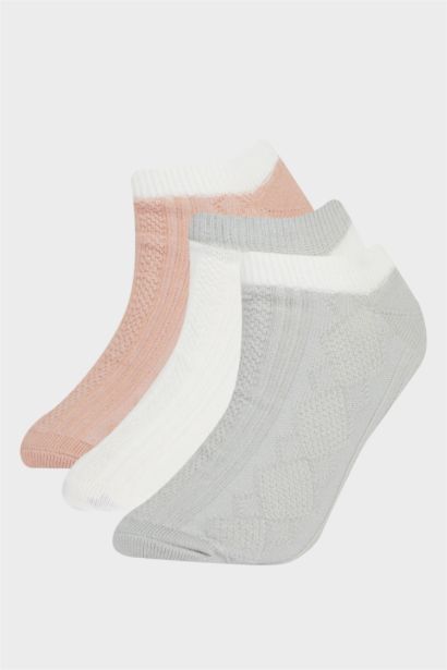 جوارب قصيرة قطن بناتي - 3 قطع