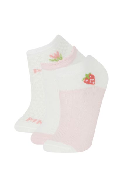 Kız Çocuk 3'lü Pamuklu Patik Çorap