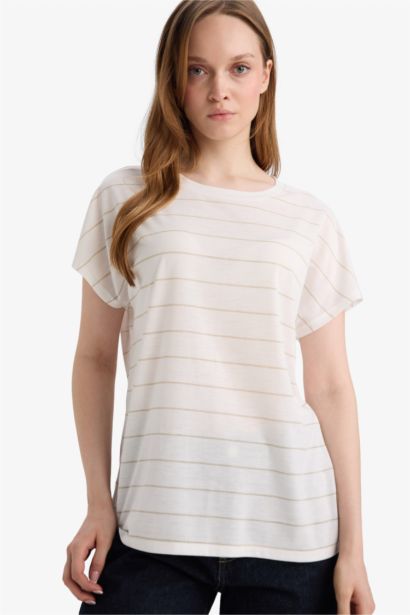 Çizgili Kısa Kollu Tişört
