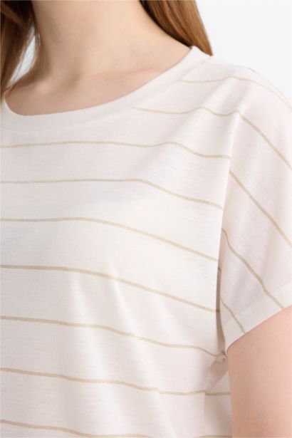 Çizgili Kısa Kollu Tişört