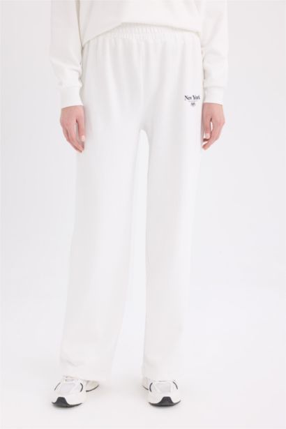 بنطرون برسمة مدينة قماش رقيق وايد ليج