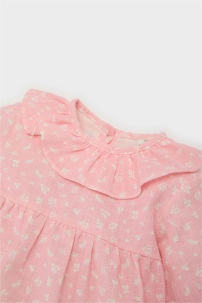 قميص ردن طويل فلورال قصة عادية