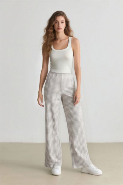 Normal Waist Wide Leg Trousers