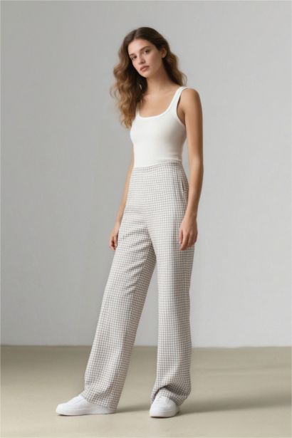 Normal Waist Wide Leg Trousers