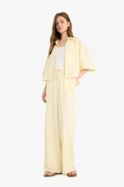 Normal Waist Wide Leg Trousers
