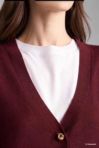 Gilet en maille à col V Coupe décontractée