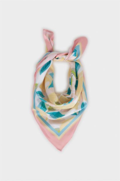 Woman Patterned Satin Scarf