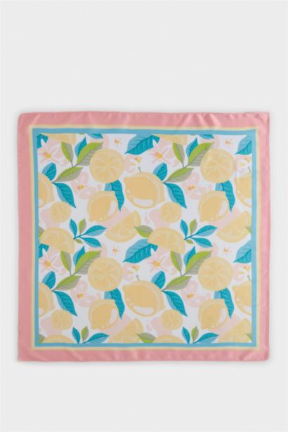 Woman Patterned Satin Scarf