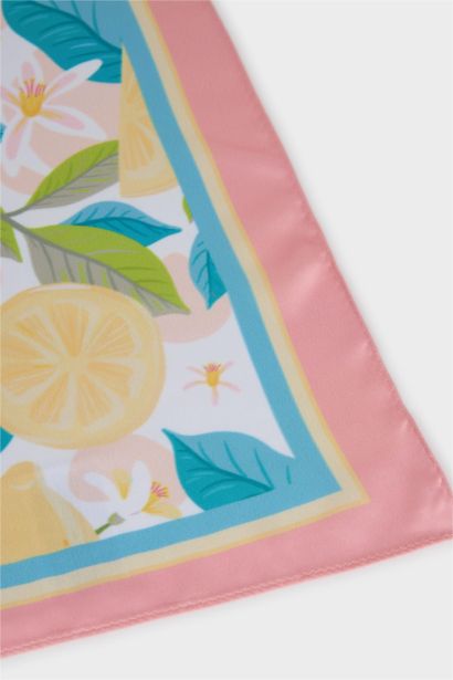 Woman Patterned Satin Scarf