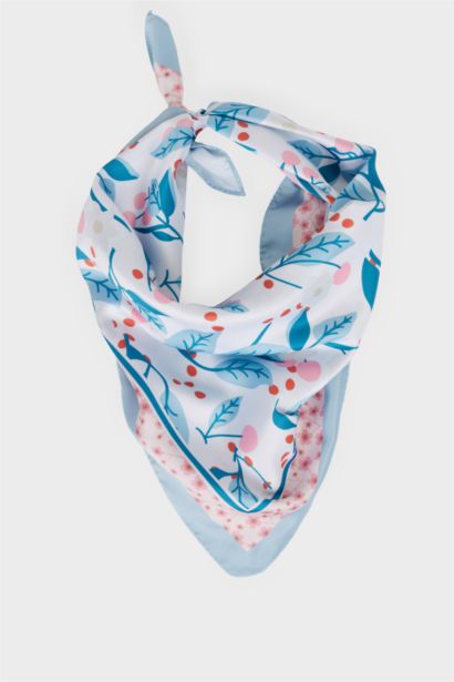 Woman Patterned Satin Scarf