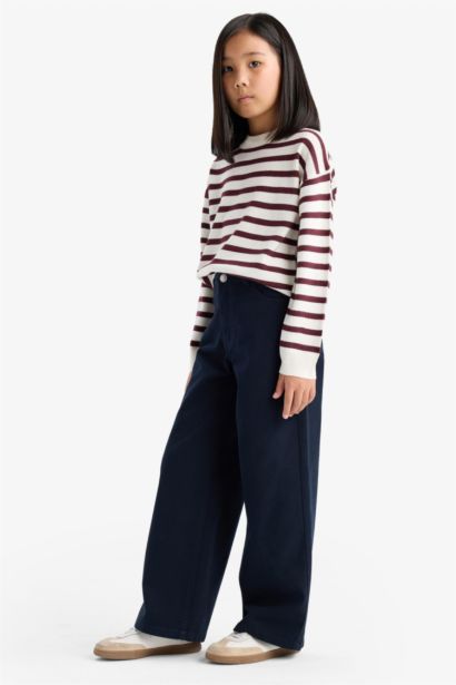 Girl Wide Leg Cotton Trousers