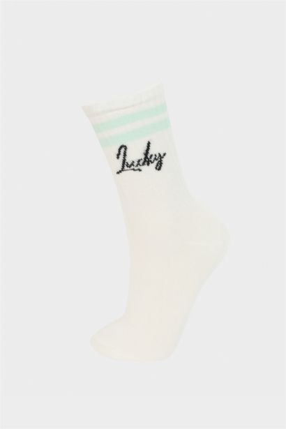 Rahat Lastikli 3'lü Pamuklu Uzun Çorap Kız Çocuk