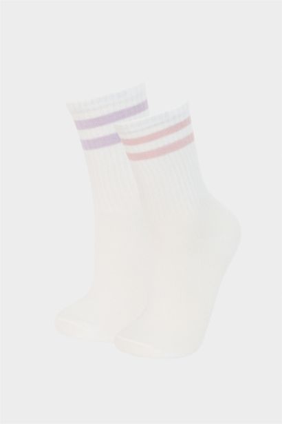 Kız Çocuk Rahat Lastikli 2'li Bambu Çorap