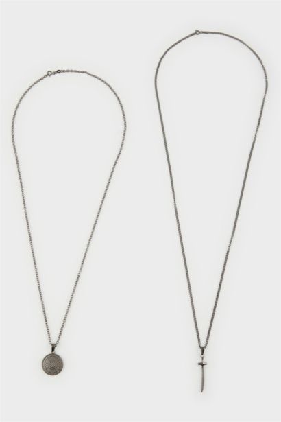 Atolyewolf x Defacto Man Sword Shield Figured Chain 2 Piece Necklace