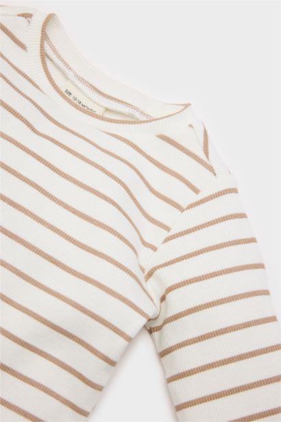 Ensemble de Body côtelé rayé et pantalon à taille élastique pour bébé garçon