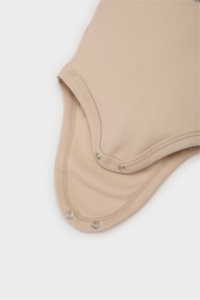 Bisiklet Yaka Baskılı Uzun Kollu Çıtçıtlı Body Erkek Bebek Yenidoğan