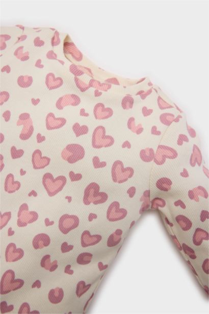 Ensemble de Body côtelé imprimé coeurs et pantalon pour fille