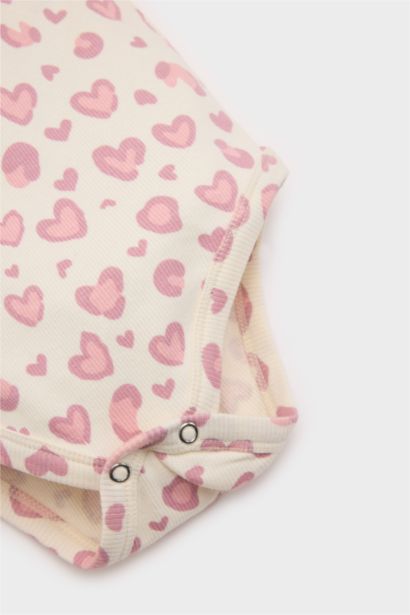 Ensemble de Body côtelé imprimé coeurs et pantalon pour fille