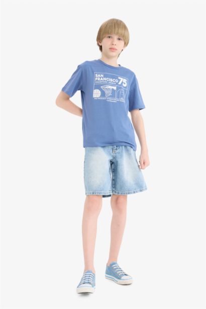 Boy Crew Neck Printed Short Sleeve T-Shirt