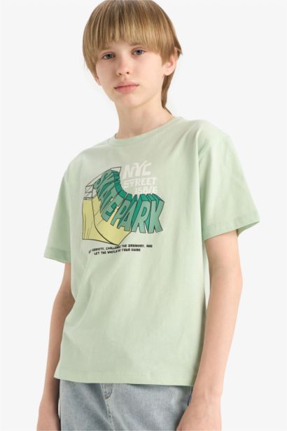 T-shirt imprimé à manches courtes et col rond pour bébé fille