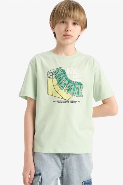 T-shirt imprimé à manches courtes et col rond pour bébé fille