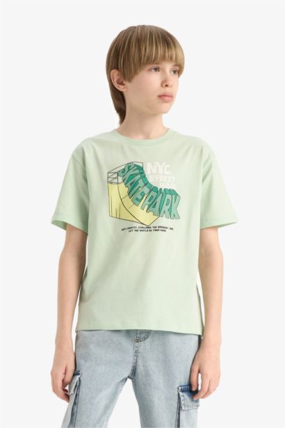 T-shirt imprimé à manches courtes et col rond pour bébé fille