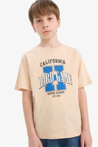 T-shirt imprimé à manches courtes et col rond pour garçon