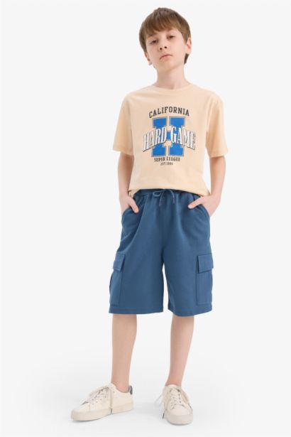 T-shirt imprimé à manches courtes et col rond pour garçon