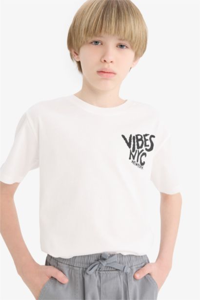 Футболка для мальчика с круглым вырезом и принтом